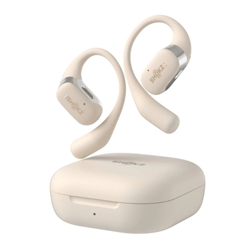 Shokz OpenFit Open-Ear True Wireless Earbuds - Beige - سماعات